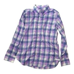 Crecuts Plaid Kids Shirt - Purple and White